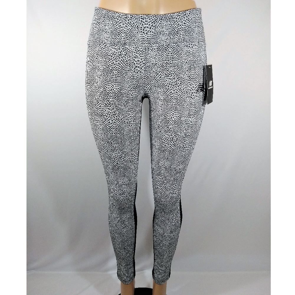 New Balance Gorgeous Black & White Leggings - Picture 3 of 4